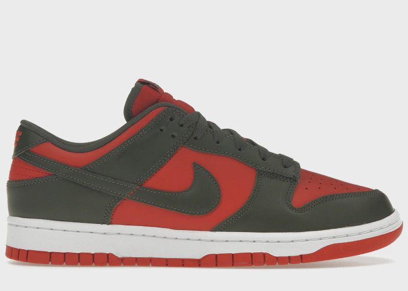 Nike Dunk Low Mystic Red Cargo Khaki • New