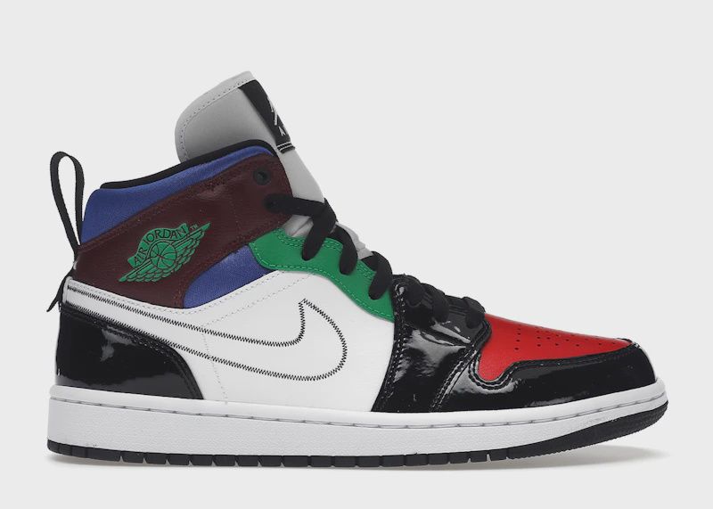 Jordan 1 Mid Se Black White Multi-Color (W) • New