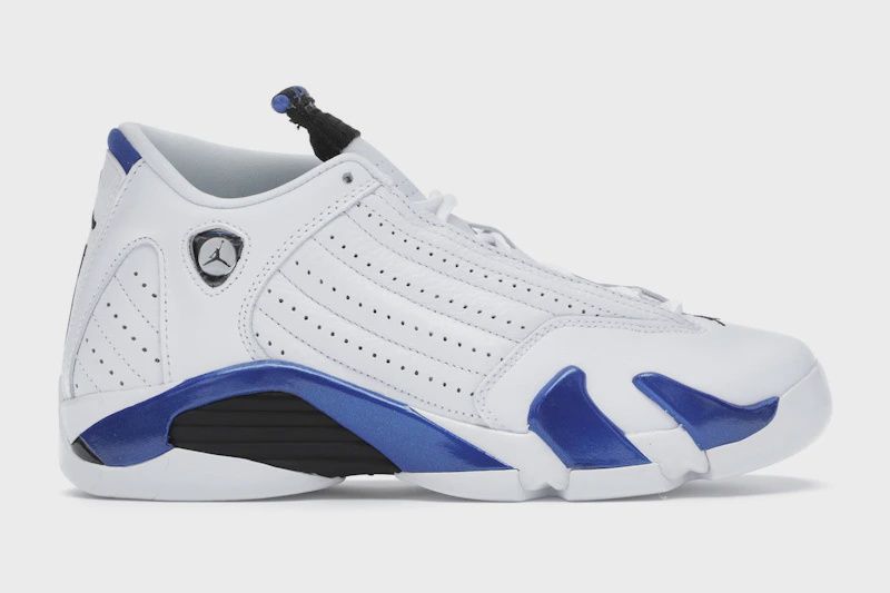 Jordan 14 Retro White Hyper Royal • New