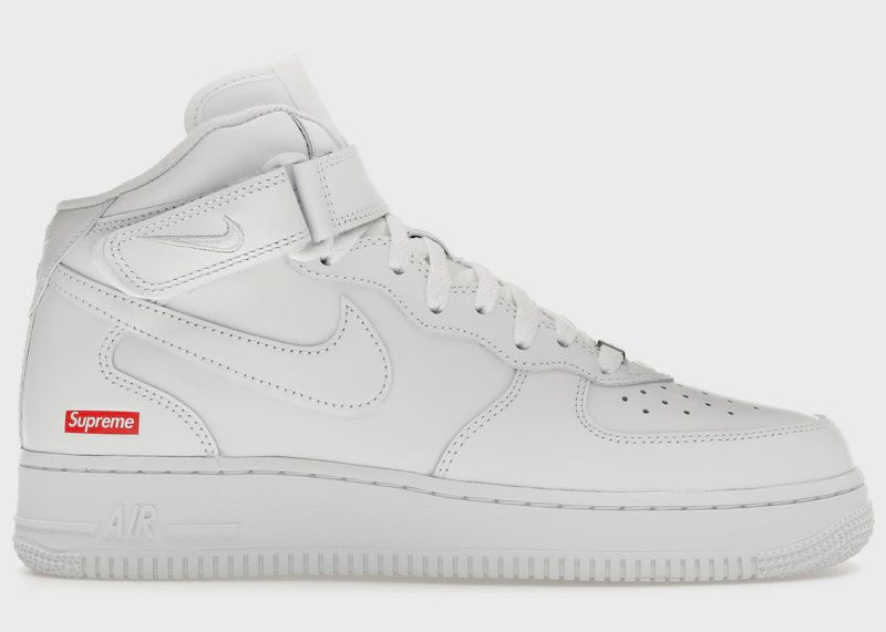 Nike Air Force 1 Mid Supreme White • New