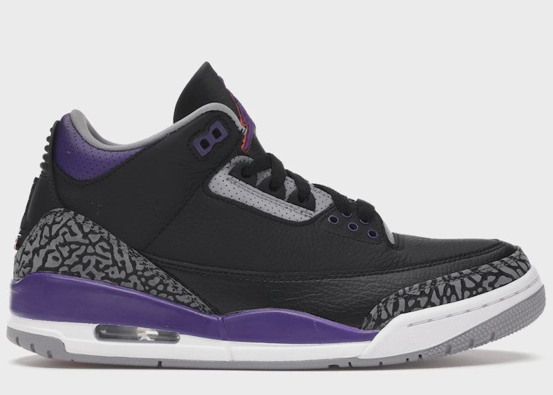 Jordan 3 Retro Black Court Purple • New