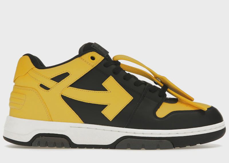OFF-WHITE Out Of Office OOO Low Tops Black Yellow • Pre-Owned