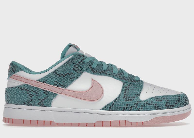 Nike Dunk Low Snakeskin Washed Teal Bleached Coral • New