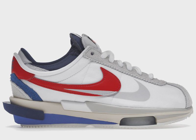 Nike Zoom Cortez Sp Sacai White University Red Blue • Pre-Owned