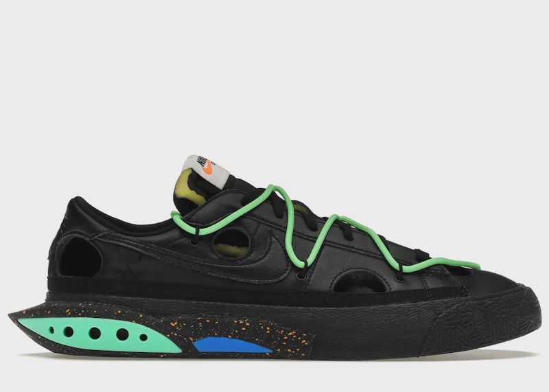 Nike Blazer Low Off-White Black Electro Green • Pre-Owned