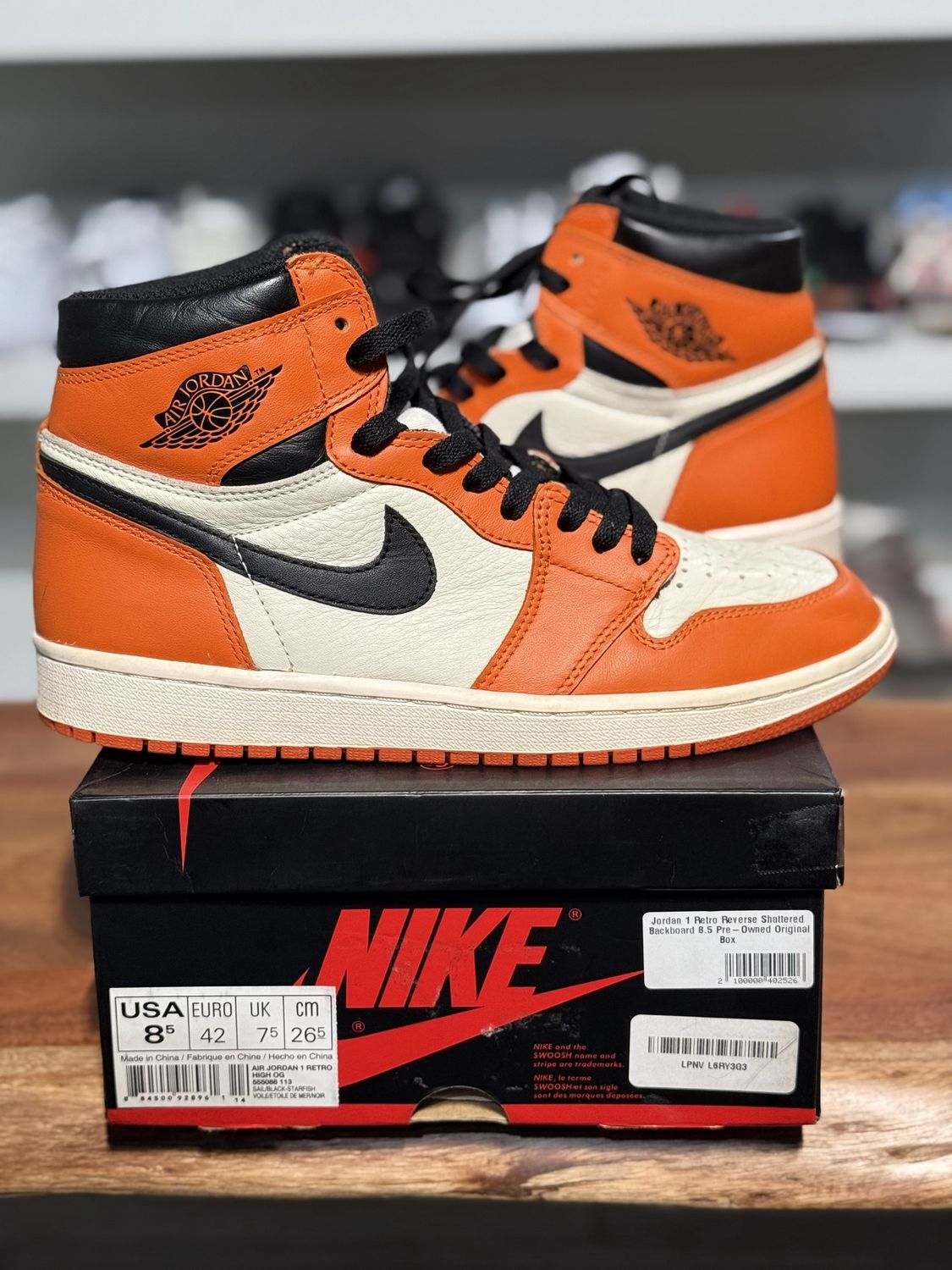 Jordan 1 Retro Reverse Shattered Backboard • Pre-Owned, Product Condition: Pre-Owned, Shoe Size: US M 8.5