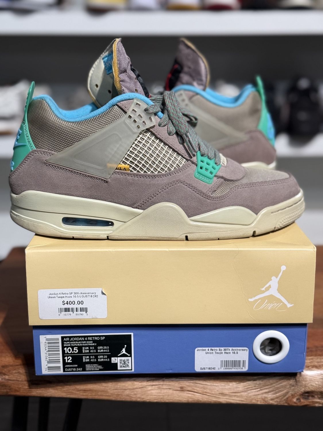 Jordan 4 Retro Sp 30Th Anniversary Union Taupe Haze • Pre-Owned, Shoe Size: US M 10.5, Product Condition: Pre-Owned
