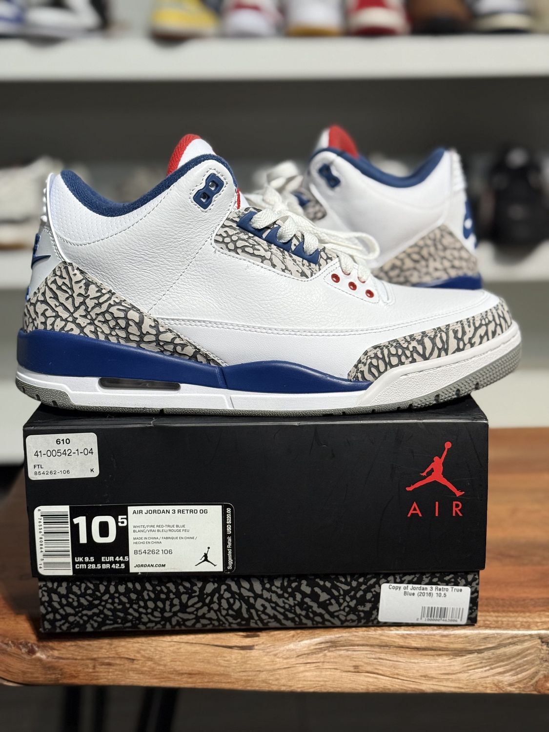 Jordan 3 Retro True Blue (2016) • Pre-Owned, Shoe Size: US M 10.5, Product Condition: Pre-Owned