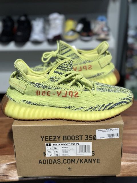 adidas Yeezy Boost 350 V2 Semi Frozen Yellow • Pre-Owned, Shoe Size: US M 11, Product Condition: Pre-Owned