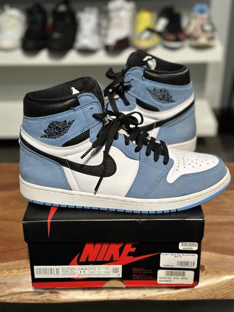 Jordan 1 Retro High Og University Blue • Pre-Owned, Shoe Size: US M 11, Product Condition: Pre-Owned
