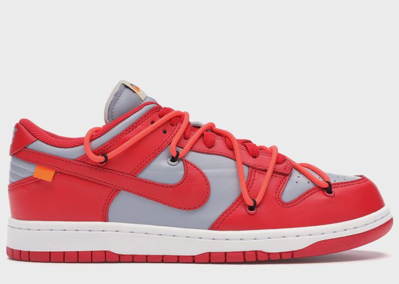 Nike Dunk Low Off-White University Red • Pre-Owned, Shoe Size: US M 10, Product Condition: Pre-Owned