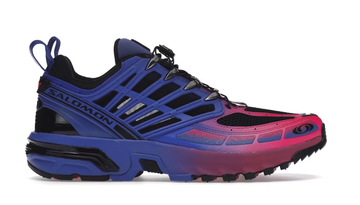 Salomon ACS PRO Advanced Kar L&#39;Art de L&#39;Automobile Dazzling Blue Pink Glo, Shoe Size: US M 10, Product Condition: Pre-Owned
