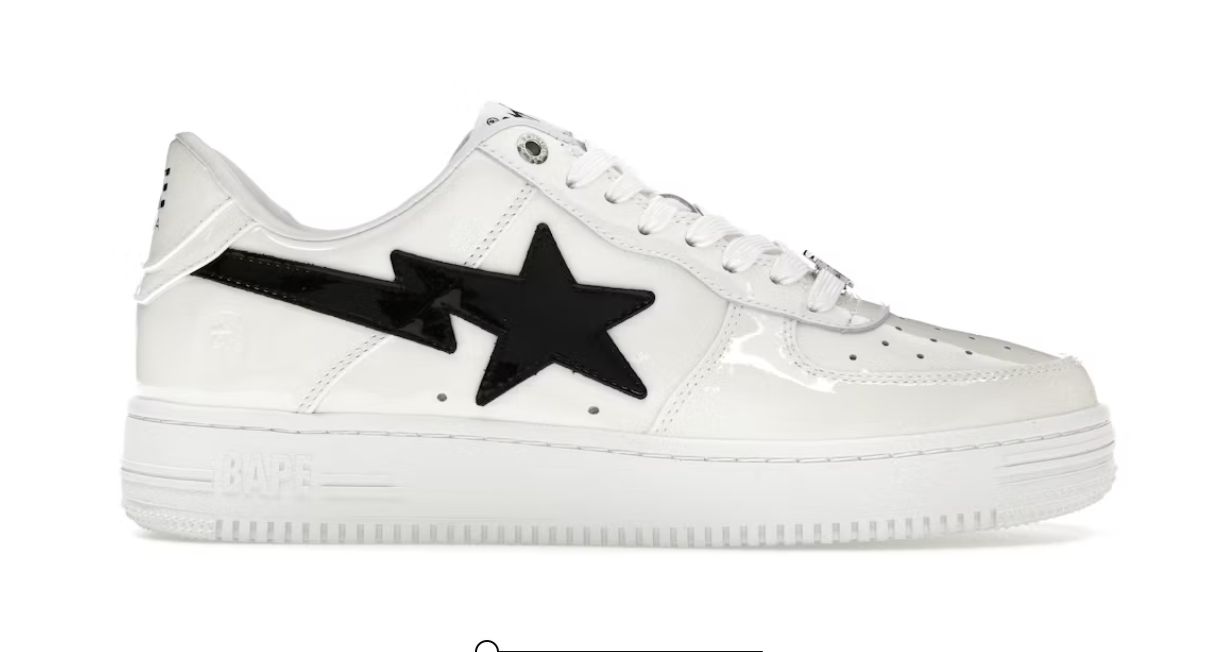A Bathing Ape Bape Sta #2 White Patent - New