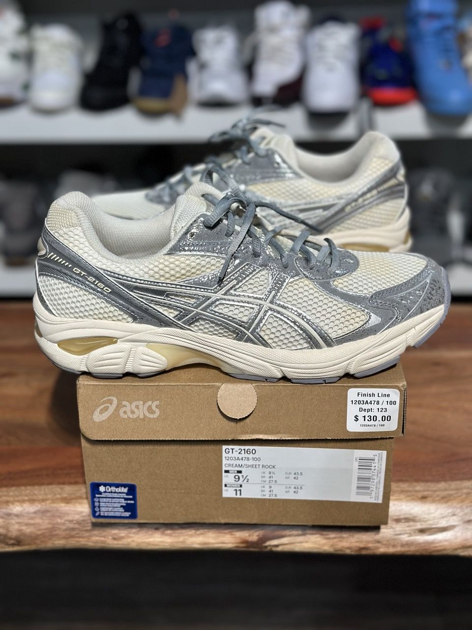 ASICS GT-2160 Pre-Aged Pack Sheet Rock- PreOwned, Shoe Size: US M 9.5, Product Condition: Pre-Owned