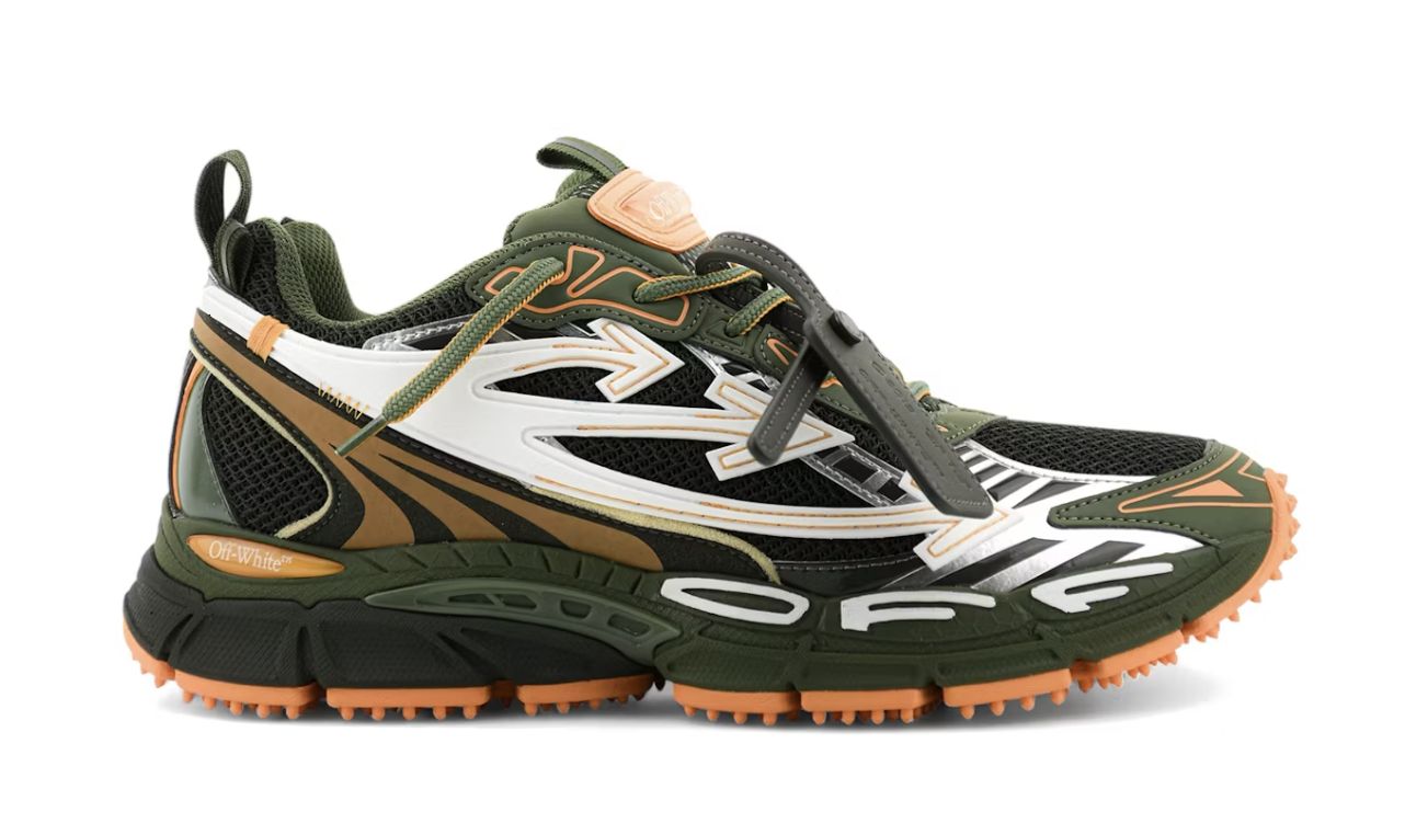 OFF-WHITE Be Right Back Military Green Peach - New, Shoe Size: US M 10, Product Condition: Brand New
