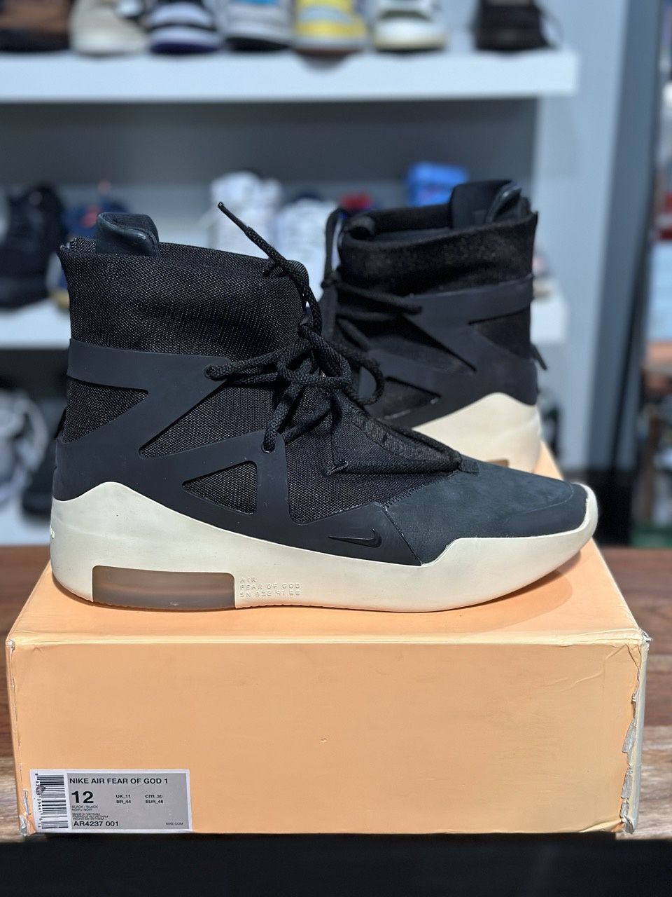 Nike Air Fear Of God 1 Black - Pre - Owned, Shoe Size: US M 12, Product Condition: Pre-Owned
