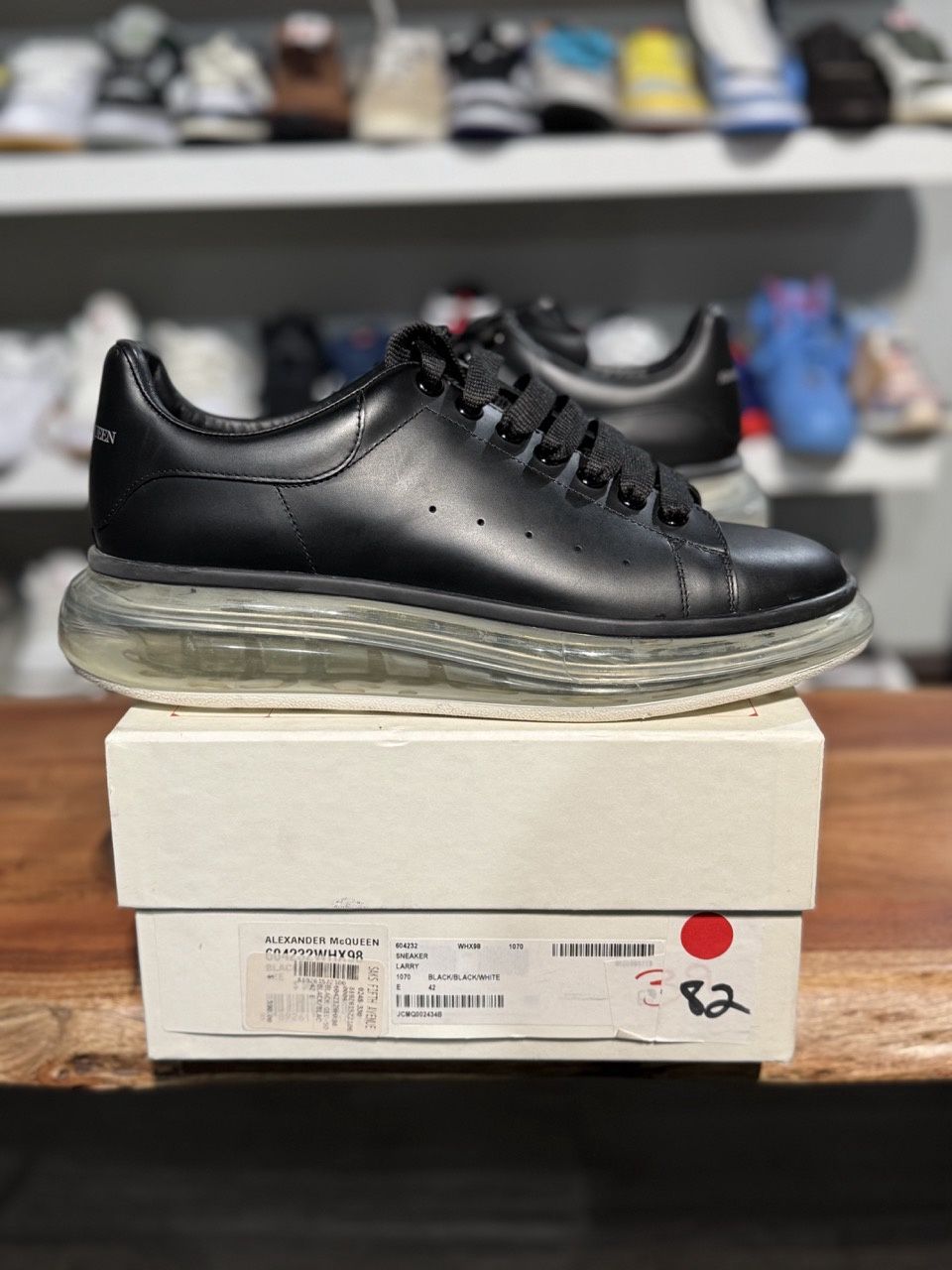 Alexander McQueen Oversized Black Black Clear Sole - Pre - Owned, Shoe Size: US M 9, Product Condition: Pre-Owned
