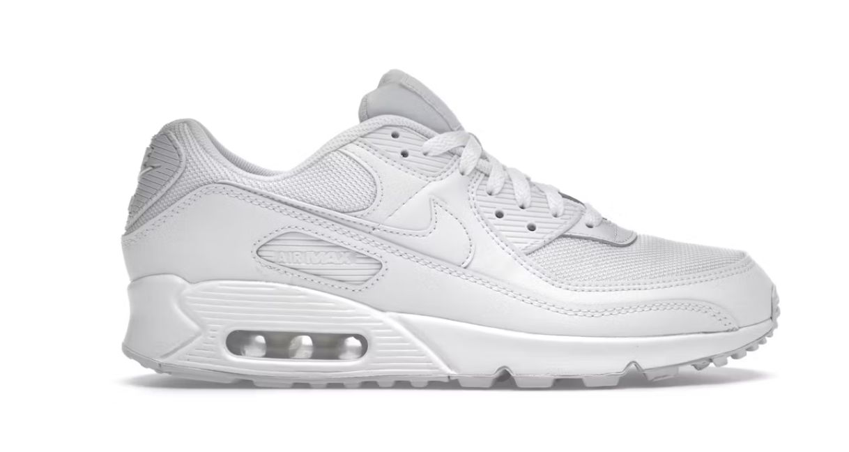 Nike Air Max 90 Recraft Triple White - Pre - Owned, Shoe Size: US M 8.5, Product Condition: Pre - Owned