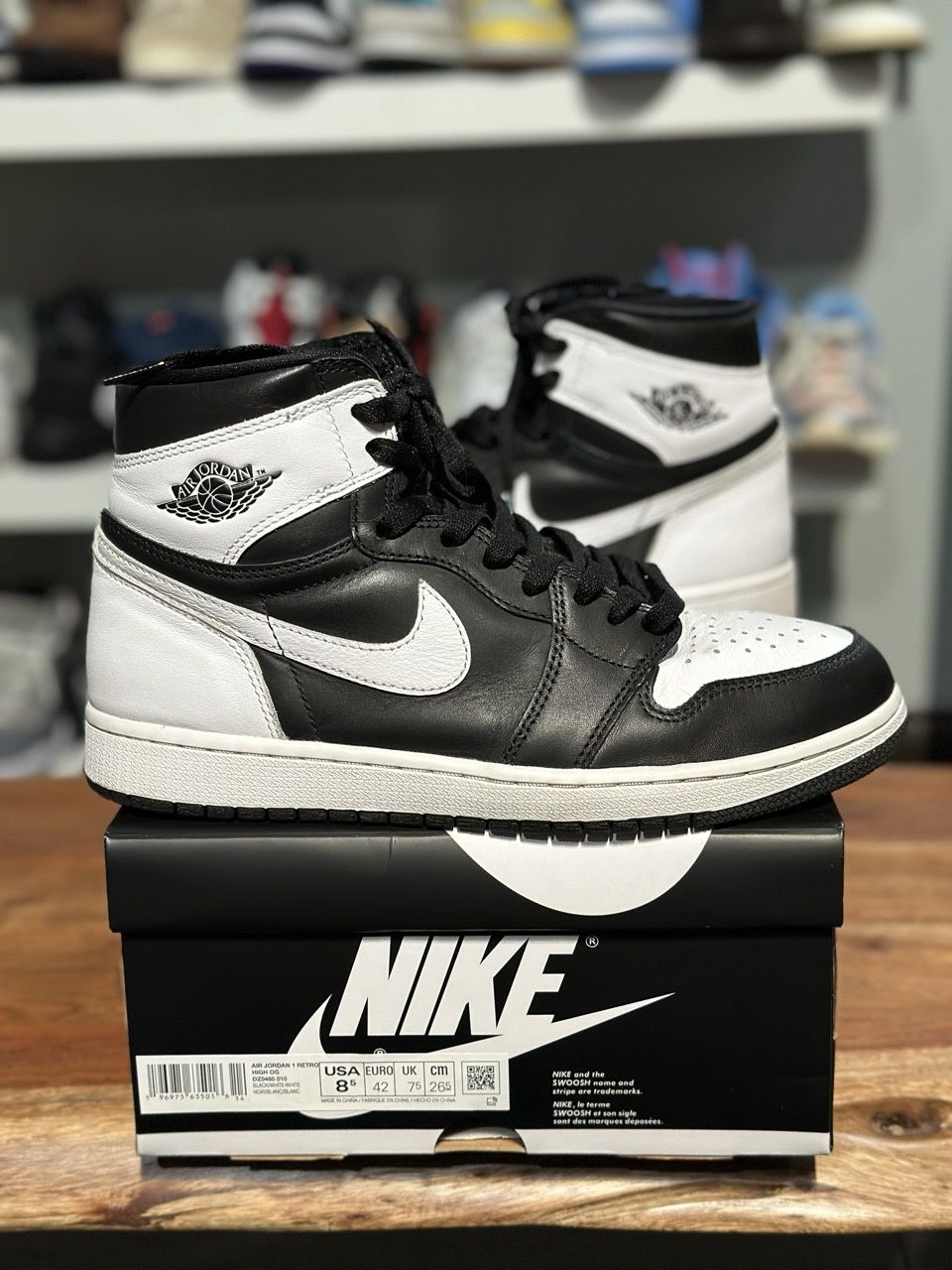 Jordan 1 Retro High OG Black White  Pre - Owned, Shoe Size: US M 8.5, Product Condition: Pre-Owned