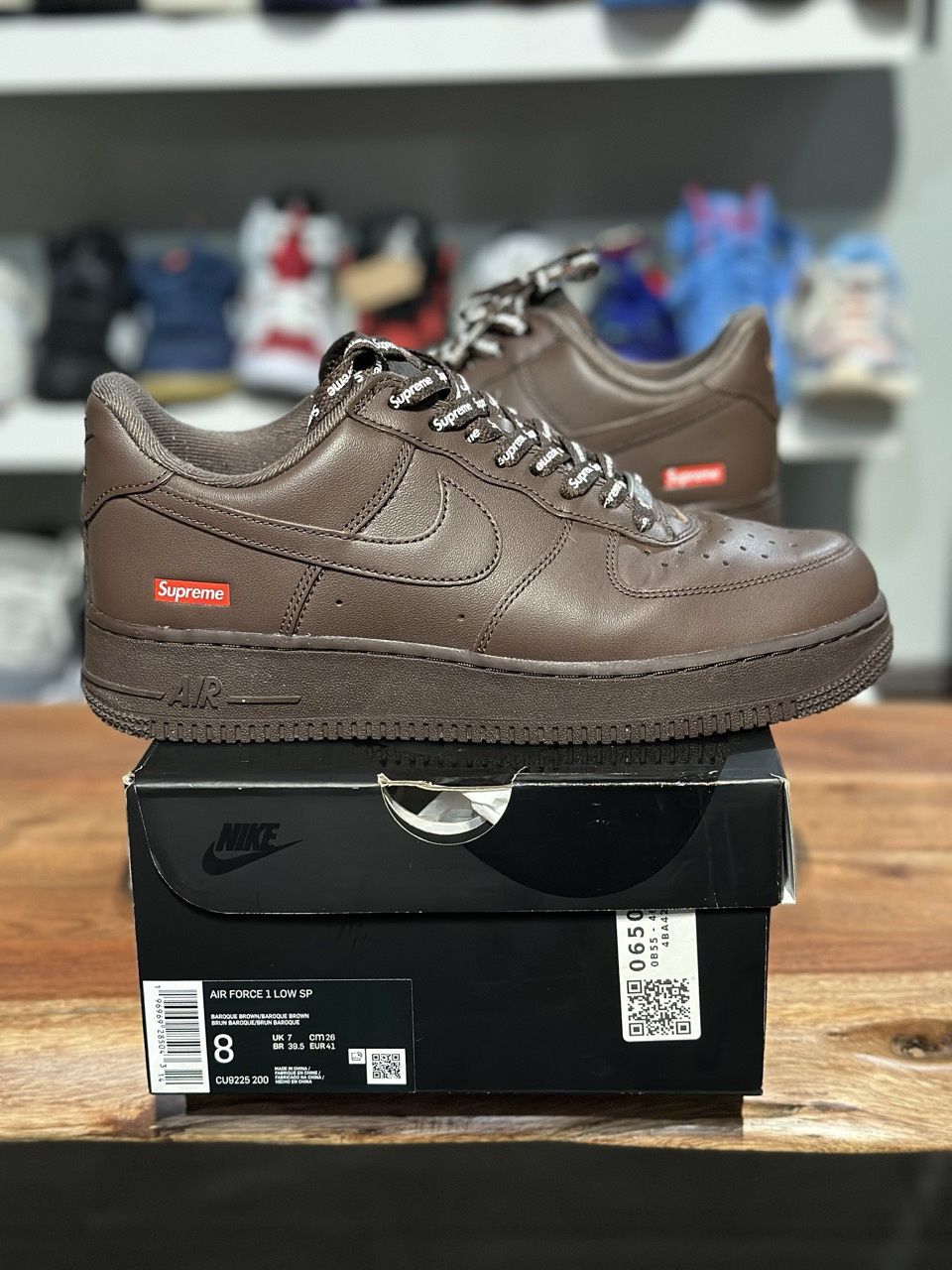Nike Air Force 1 Low Supreme Baroque Brown Pre-Owned, Shoe Size: US M 8, Product Condition: Pre-Owned