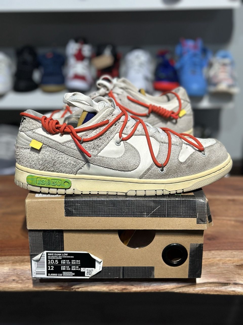 Nike Dunk Low Off-White Lot 13 - Pre - Owned, Shoe Size: US M 10.5, Product Condition: Pre-Owned
