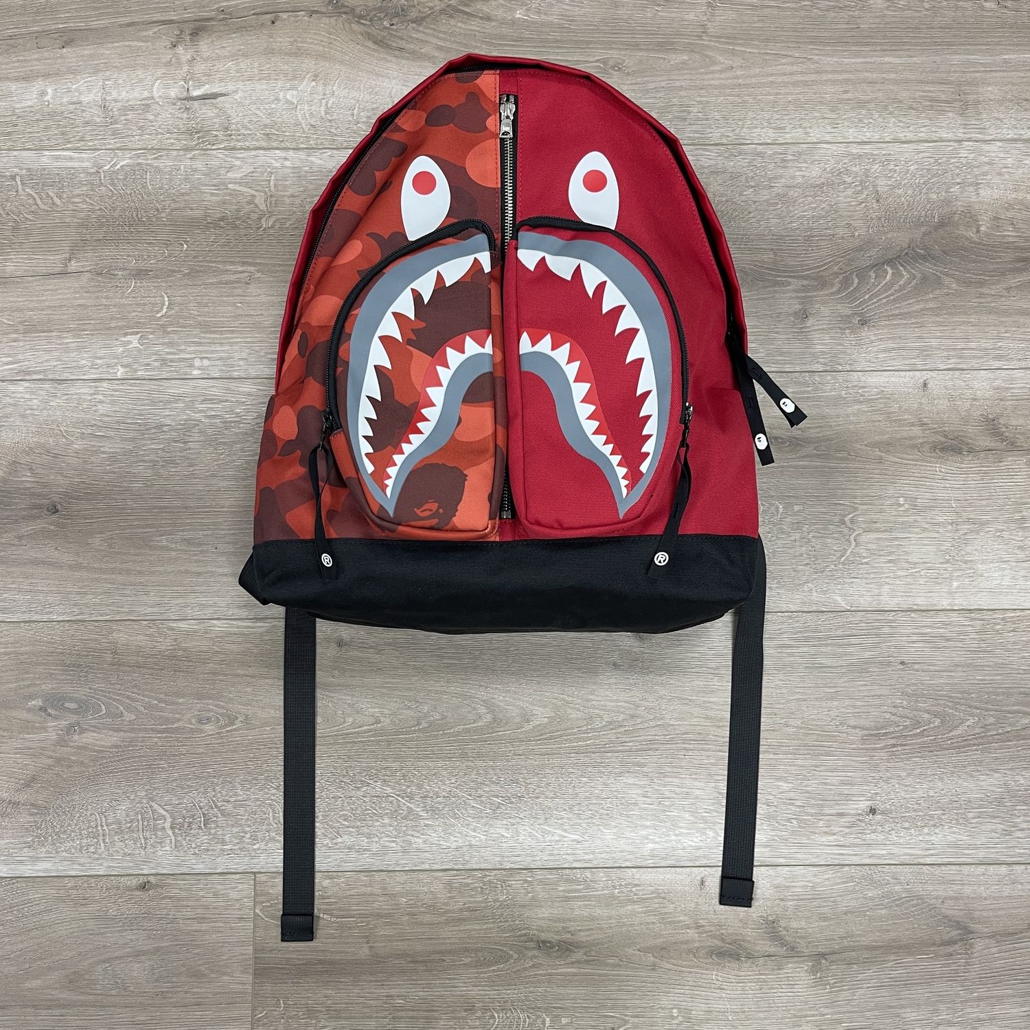 SS23 BAPE Color Camo Shark Day Backpack Red