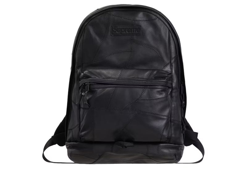 FW19 Supreme Patchwork Leather Backpack Black - New