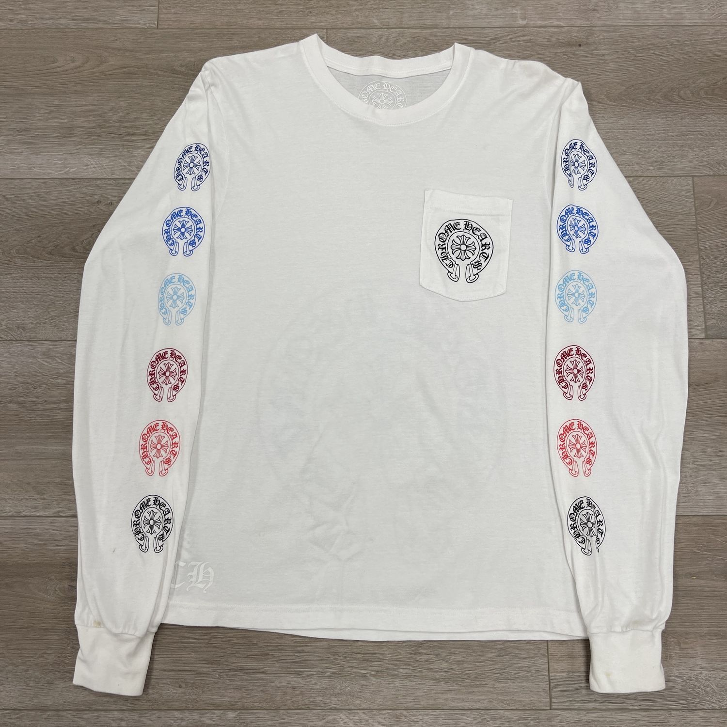 Chrome Hearts Multi Color Horse Shoe L/S T-shirt White Medium - Used