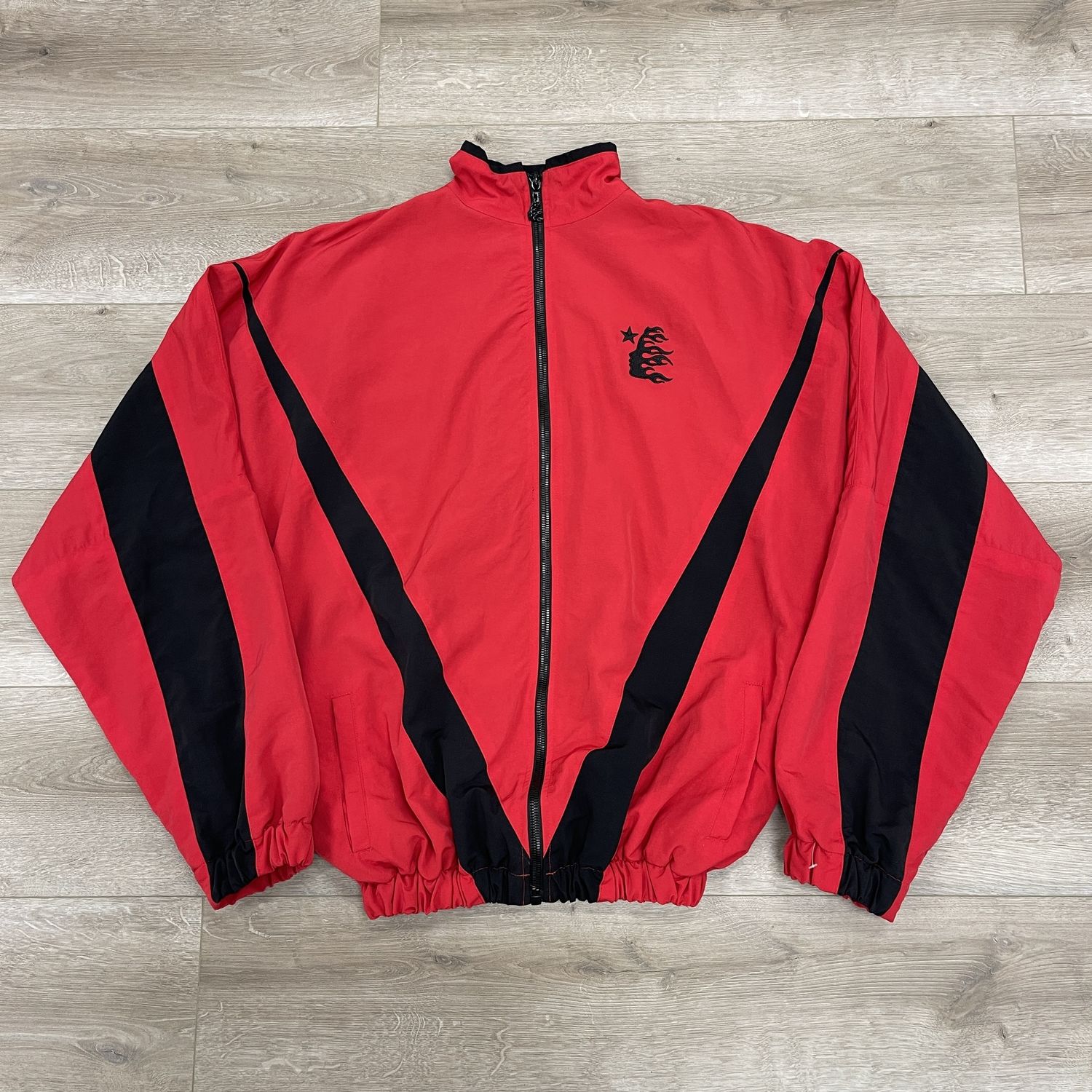 Hellstar Thriller Red Track Jacket Red/Black - Pre-Owned, Clothing Size: M, Product Condition: Pre-Owned