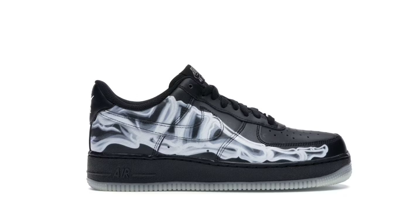 Nike Air Force 1 Low Black Skeleton Halloween (2019) • Brand New