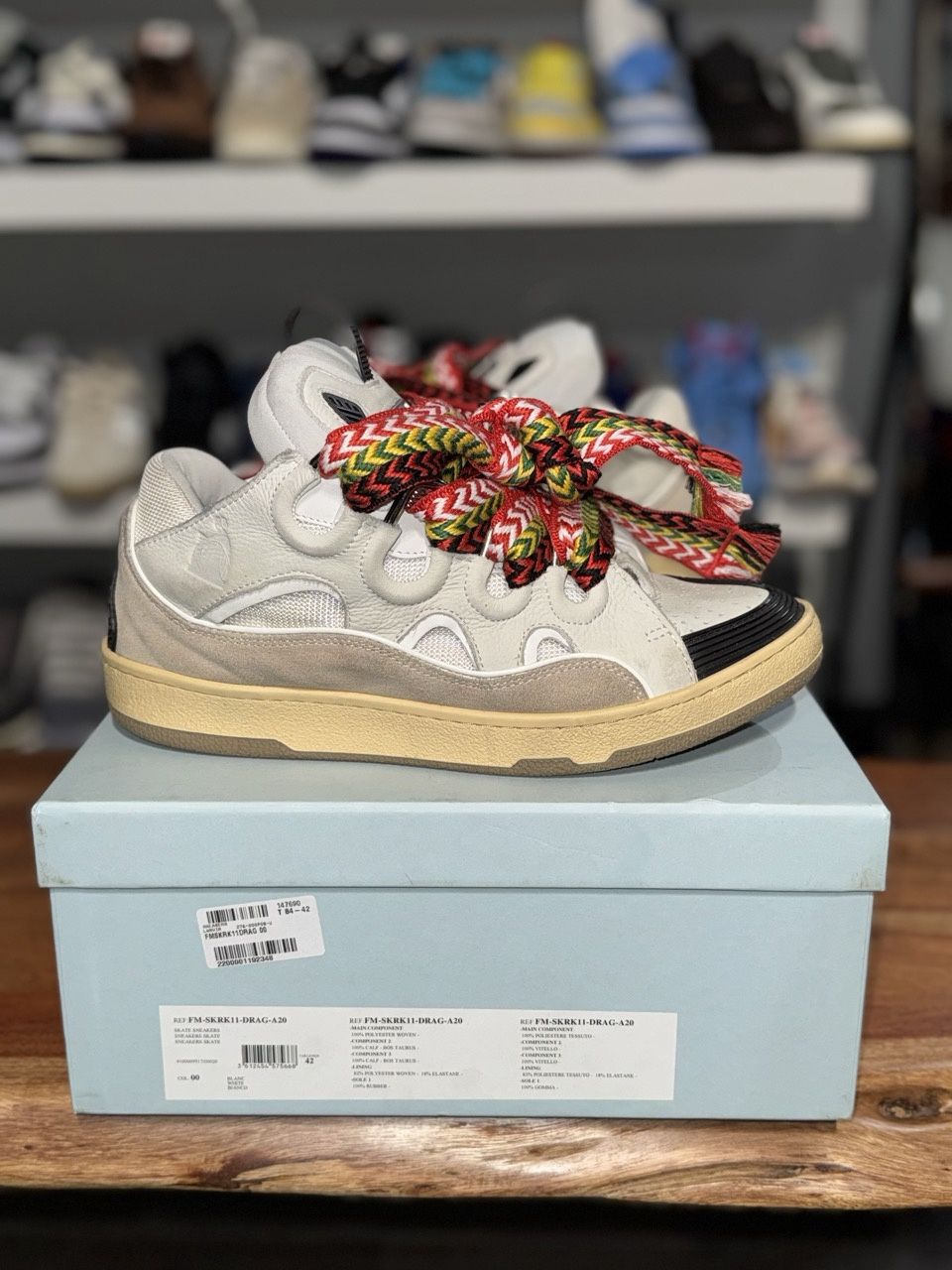 Lanvin Leather Curb White Ivory • Pre-Owned, Shoe Size: US M 9, Product Condition: Pre-Owned