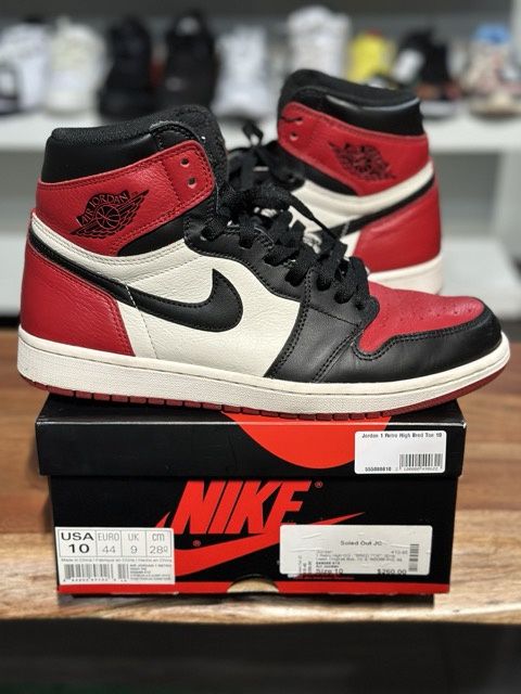 Jordan 1 Retro High Bred Toe • Pre-Owned, Shoe Size: US M 10, Product Condition: Pre-Owned