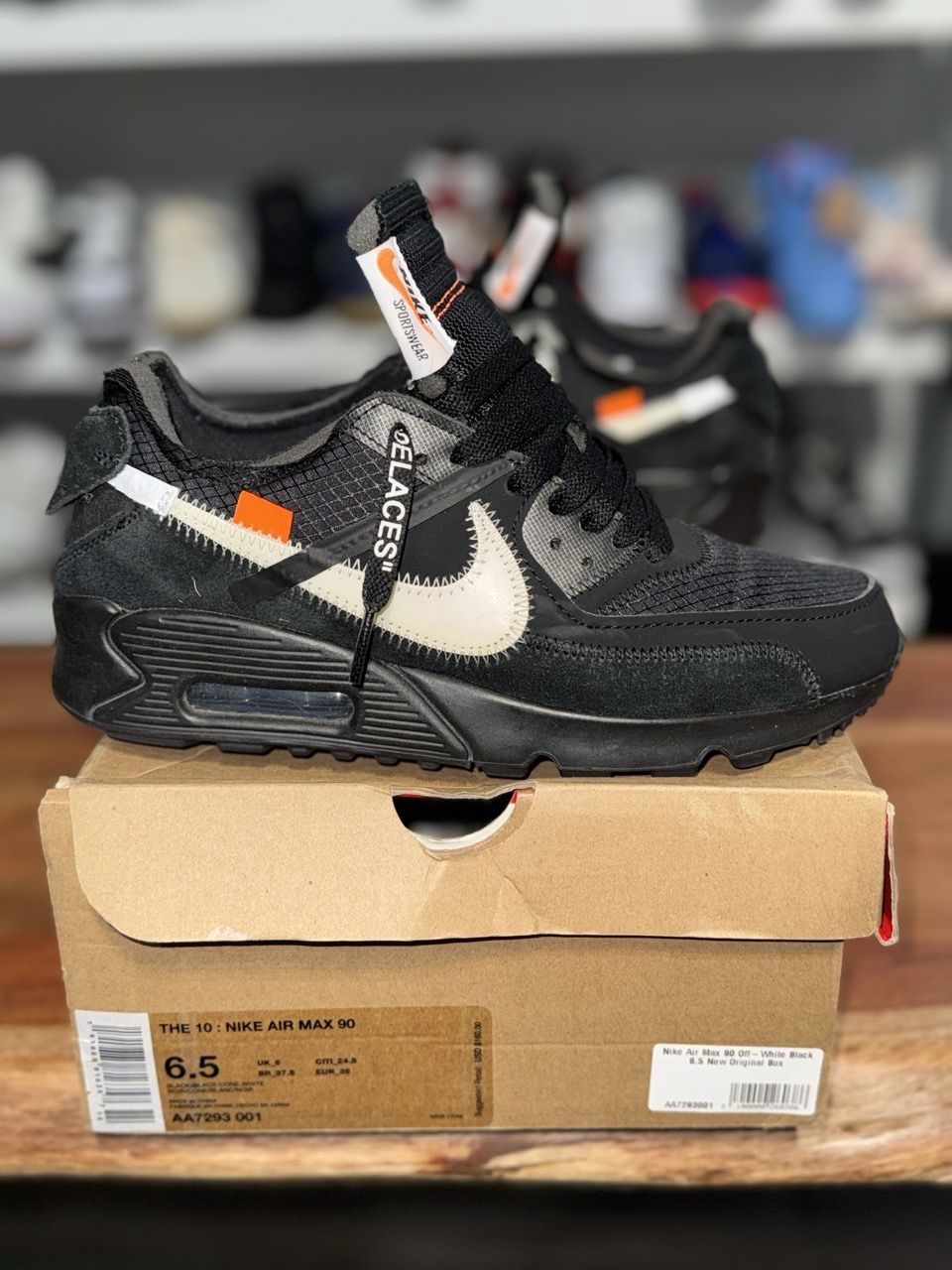 Nike Air Max 90 Off-White Black • Pre-Owned, Shoe Size: US M 6.5, Product Condition: Pre-Owned