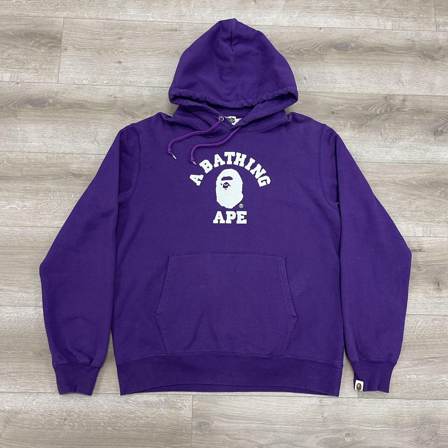 FW19 BAPE College Pullover Hoodie Purple