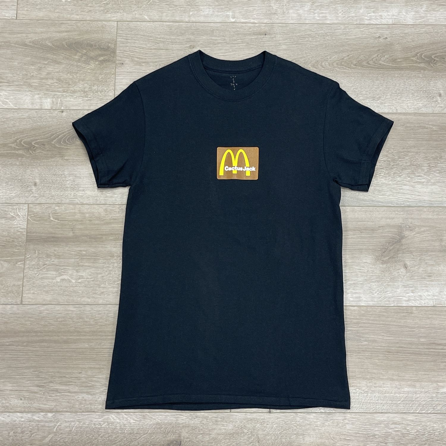 Travis Scott Cactus Jack McDonald&#39;s Sesame T-Shirt Black/Brown