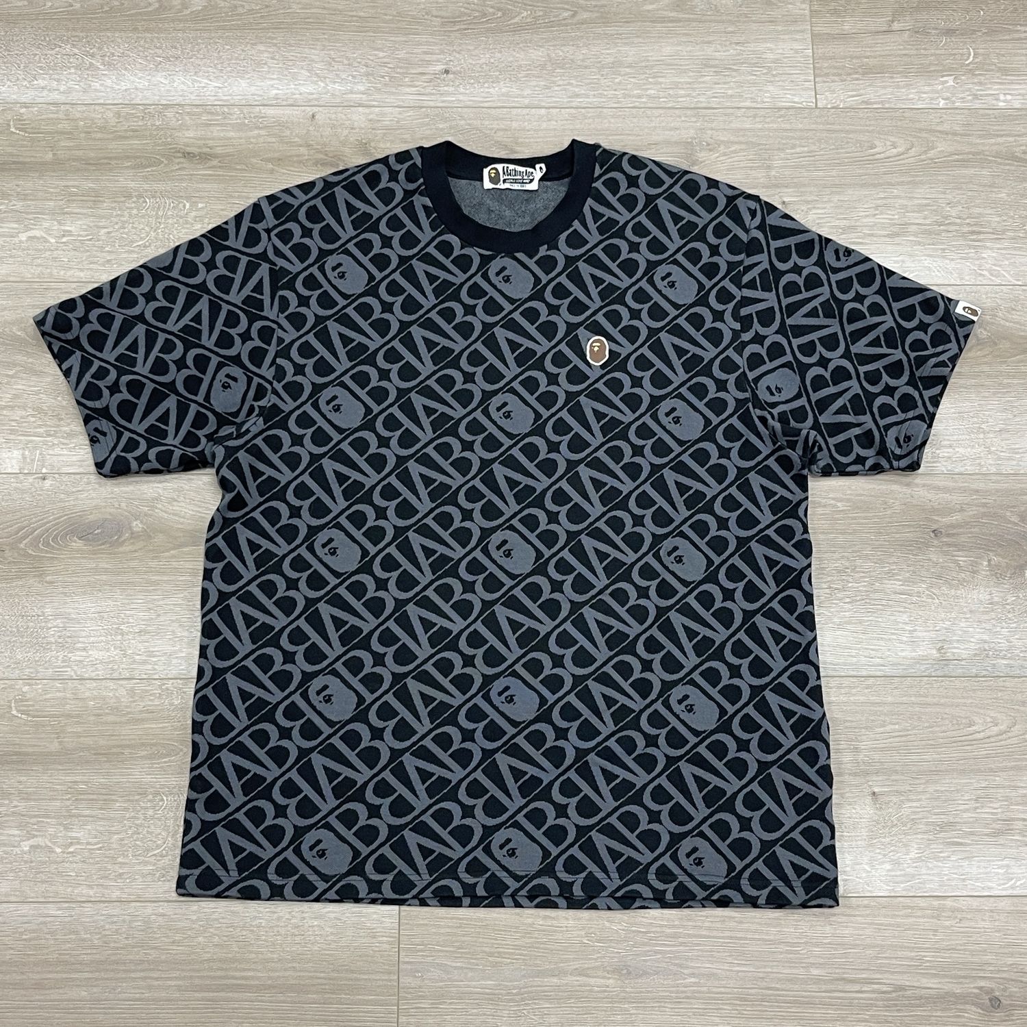 BAPE Black Sport Monogram Ape Head One Point T-Shirt