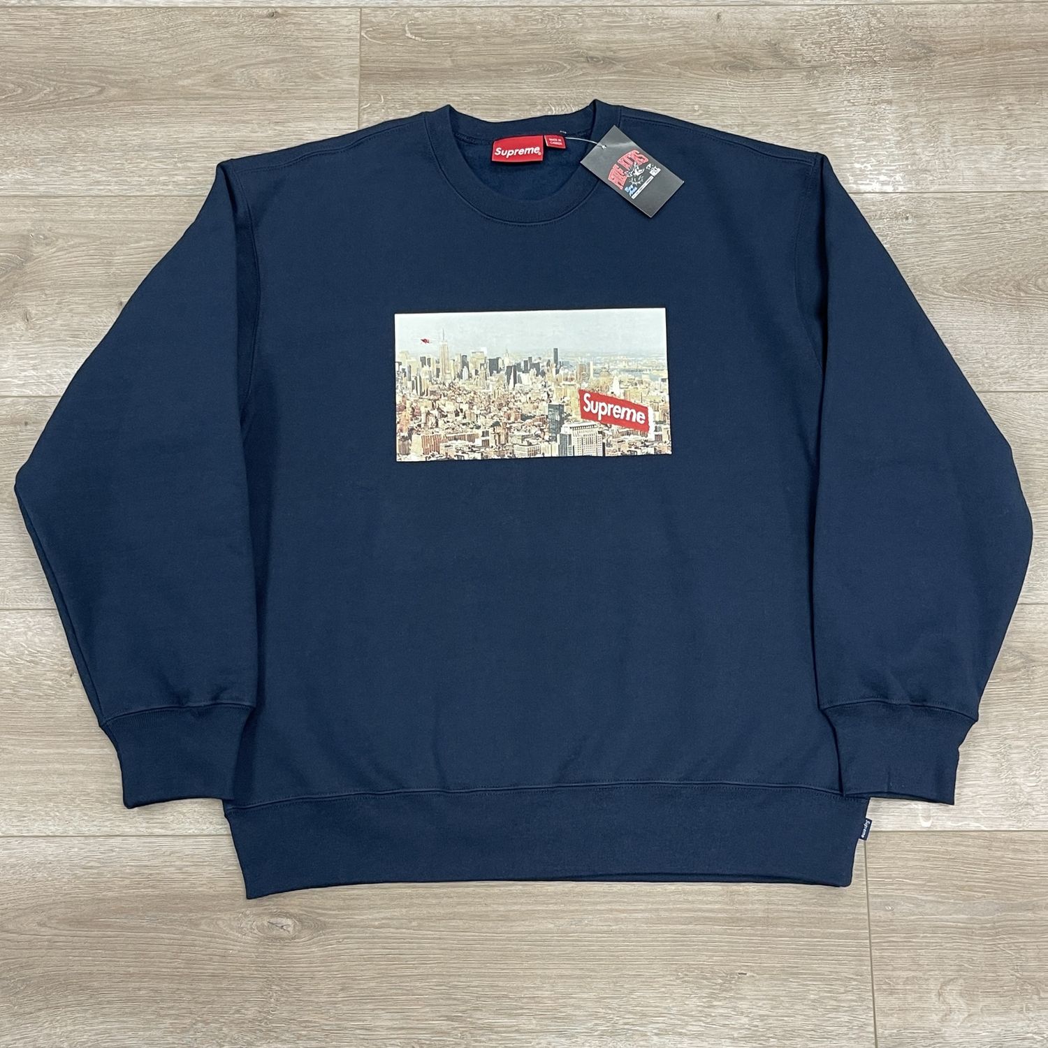FW20 Supreme Aerial Crewneck Navy Size Large New