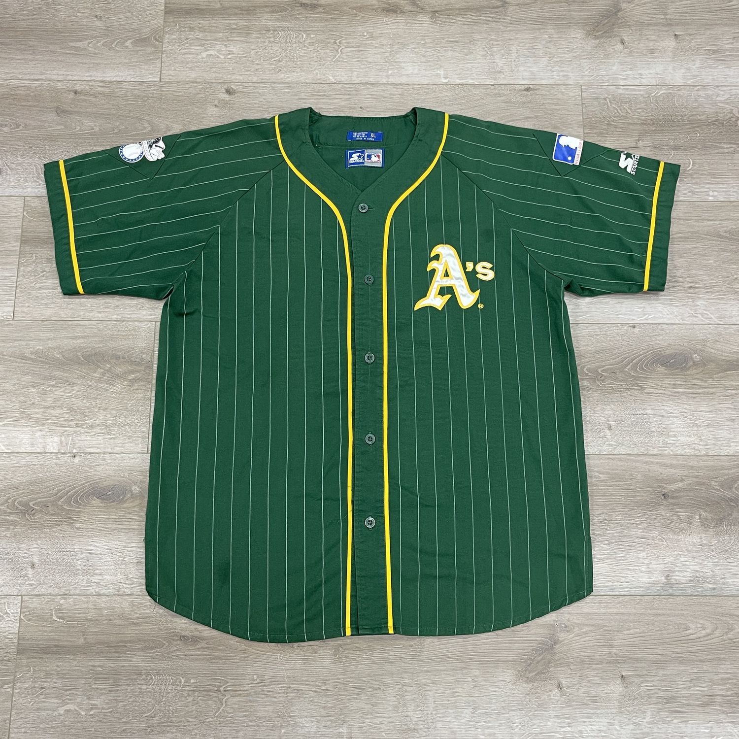 Vintage Oakland Athletics Starter Jersey Pinstripe American League