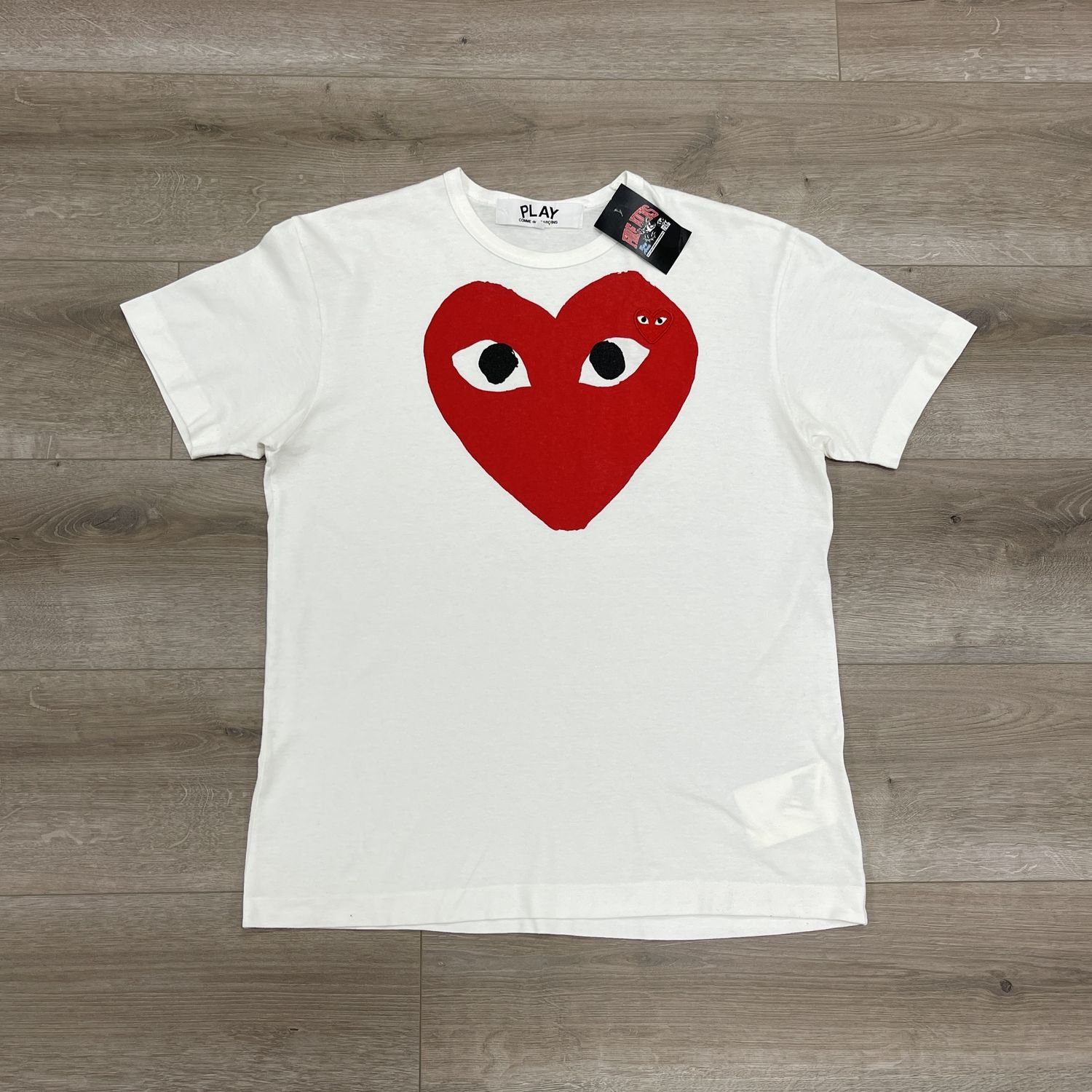 CDG Play Big Heart Tee White