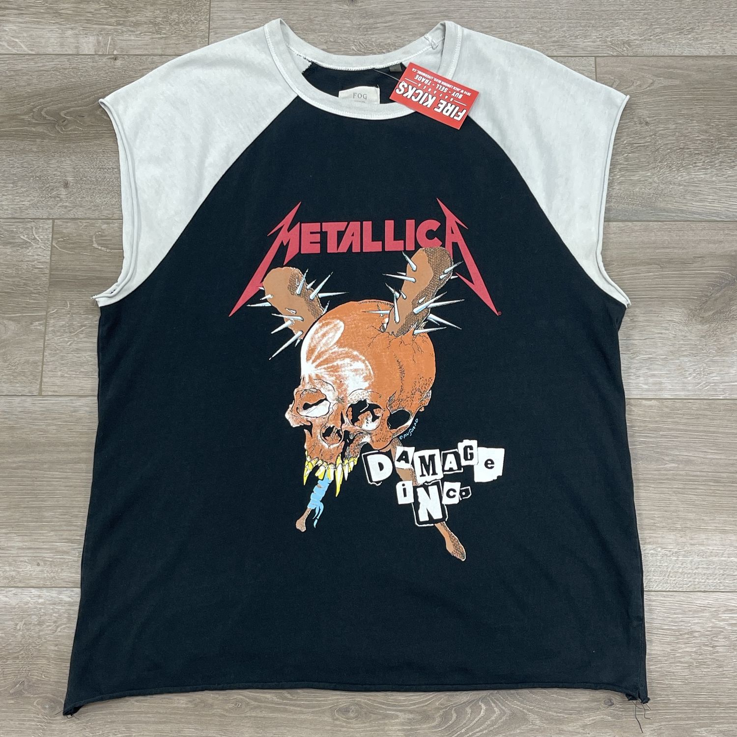 2015 Fear of God Metallica Cut-Off Raglan T-Shirt