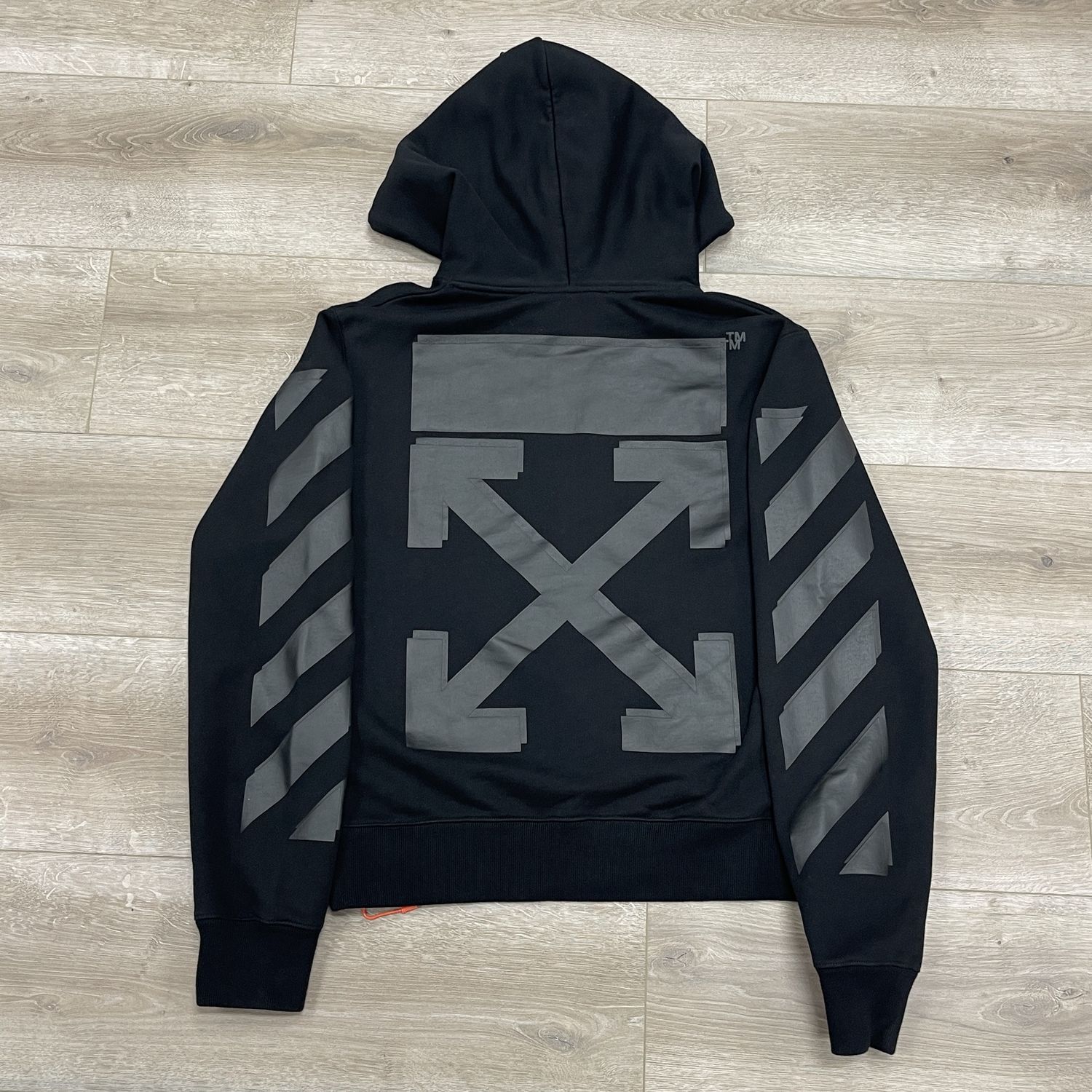 OFF-WHITE Rubber Arrow Slim Zip Hoodie Black