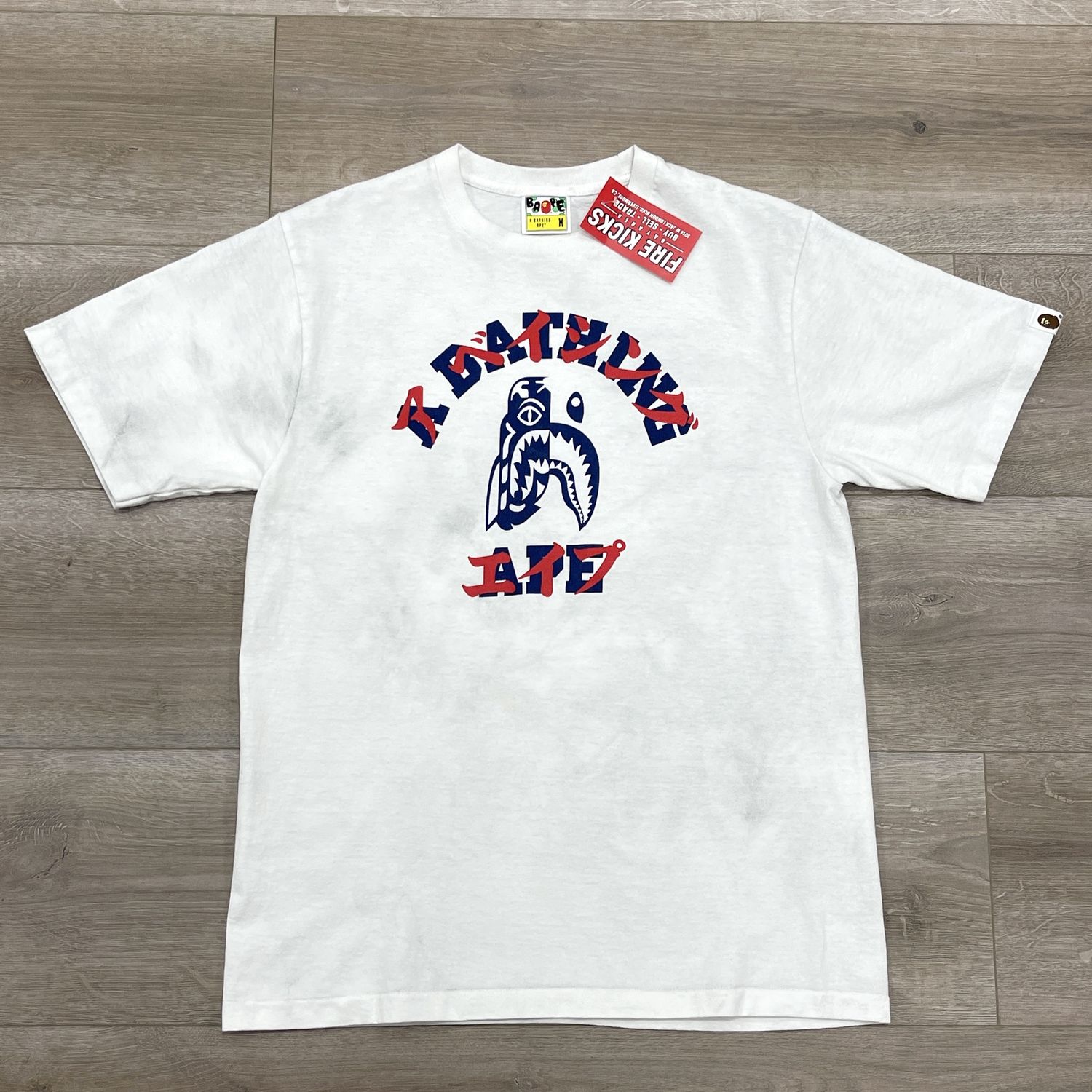 BAPE Tiger Shark Katakana Tee White