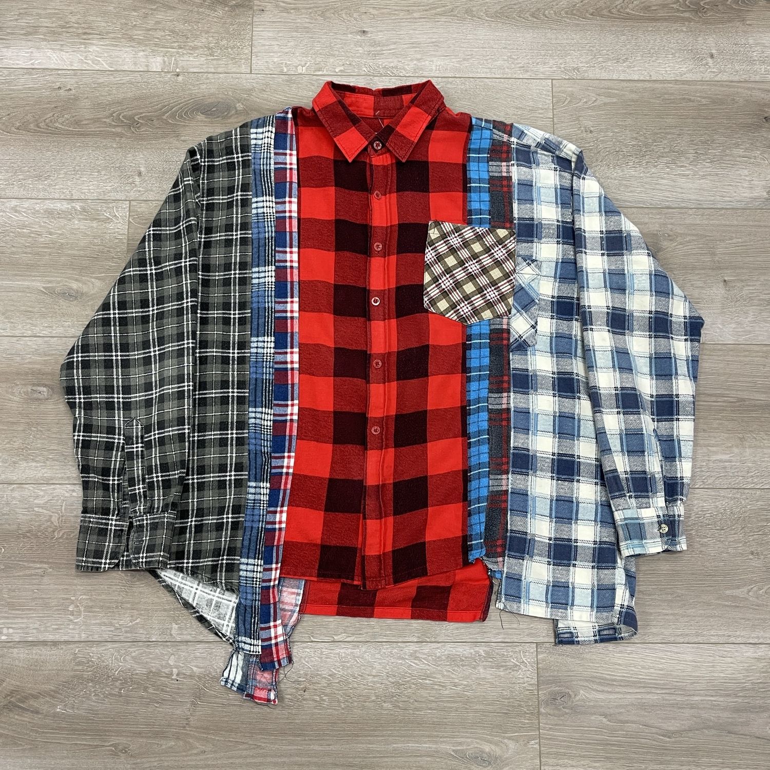 Needles Rebuild 7 Cuts Flannel Wide in Red