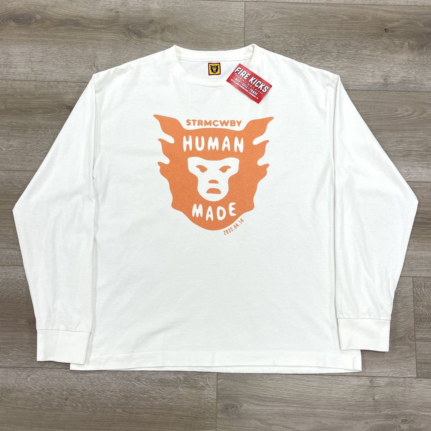 Human Made Orange White Long Sleeve White
