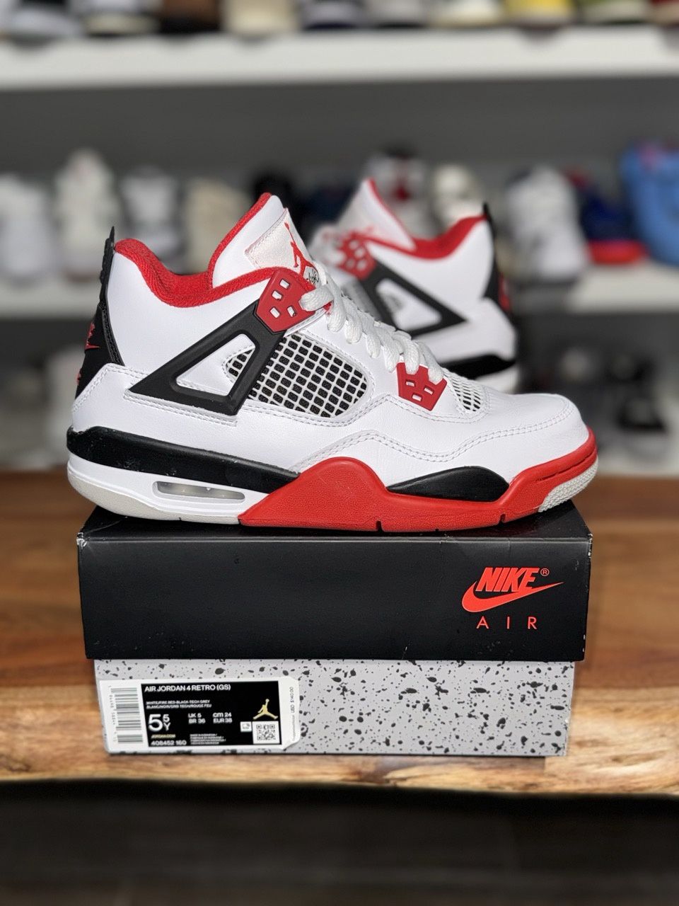 Jordan 4 Retro Fire Red (2020) (GS) - Pre-Owned, Shoe Size: US 5.5Y, Product Condition: Pre-Owned