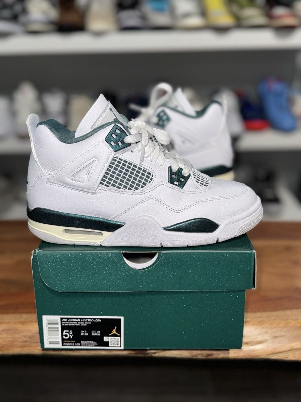Jordan 4 Retro Oxidized Green (GS) - Pre-Owned, Shoe Size: US 5.5Y, Product Condition: Pre-Owned