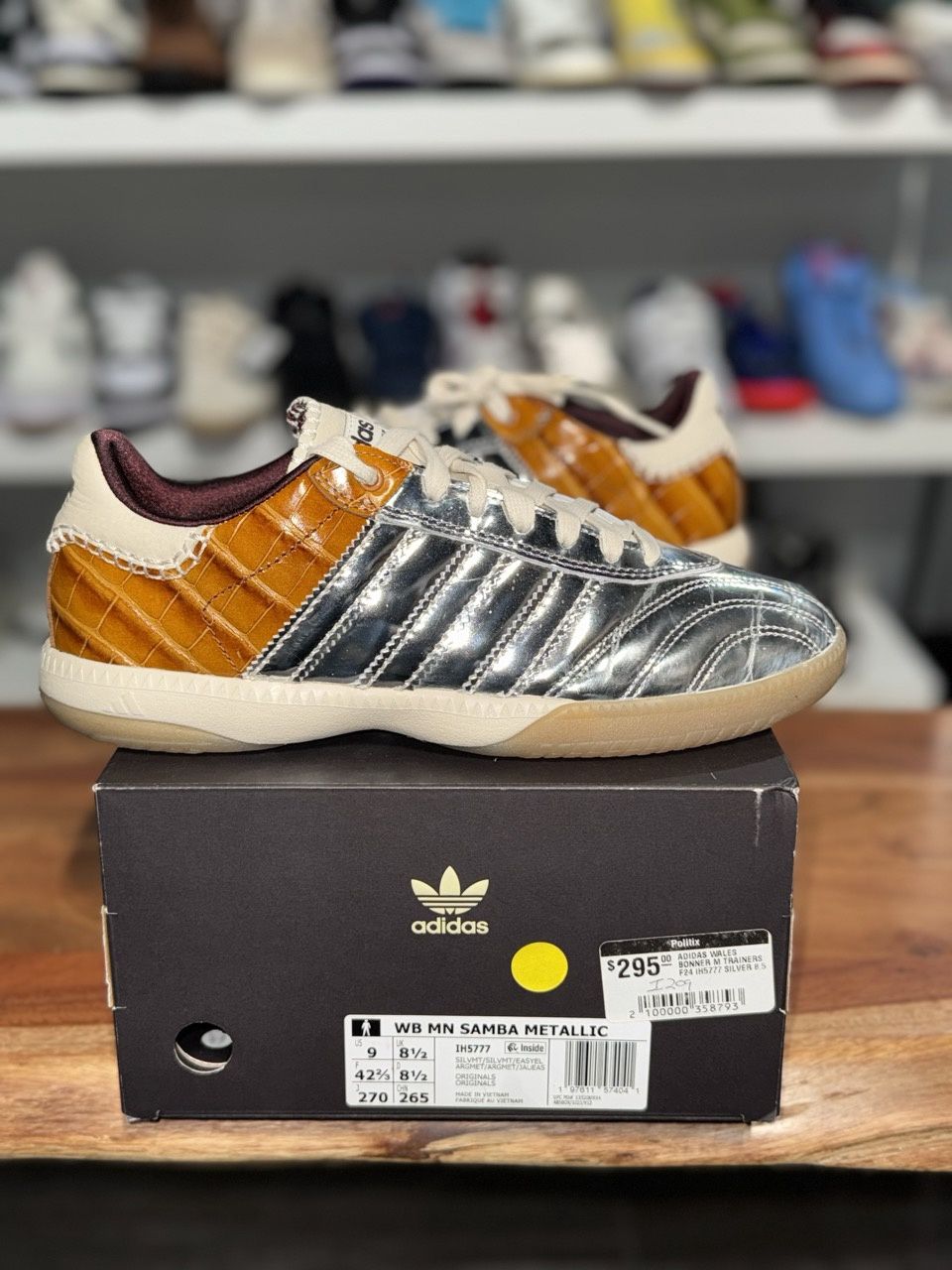 adidas Samba Millennium Wales Bonner Silver Metallic Yellow Croc - Pre-Owned, Shoe Size: US M 9, Product Condition: Pre-Owned