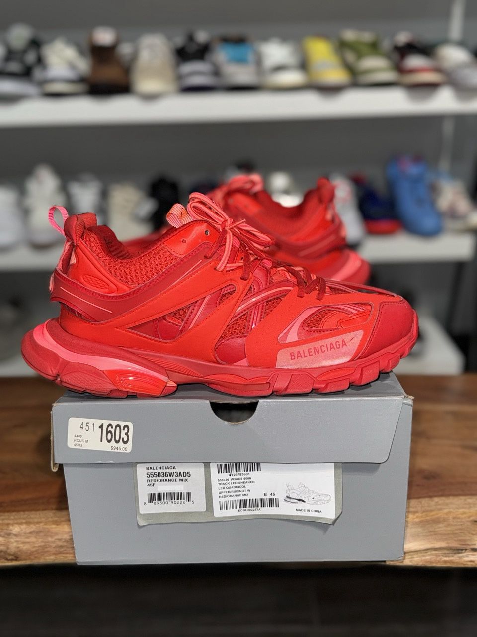 Balenciaga Track Trainer Red - Pre-Owned, Shoe Size: US M 12, Product Condition: Pre-Owned