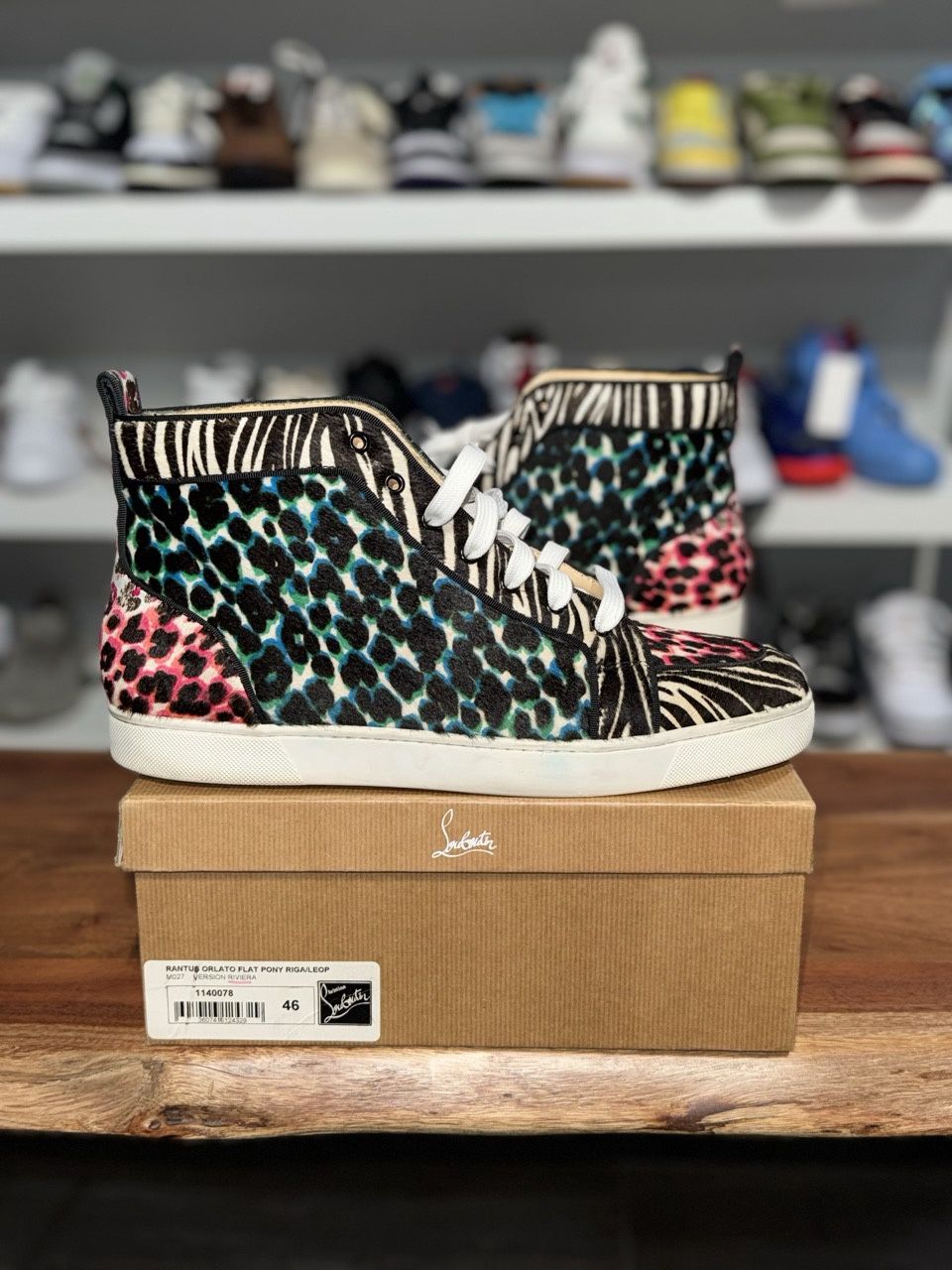 CHRISTIAN LOUBOUTIN Rantus Orlato pony hair sneakers, Shoe Size: US M 13, Product Condition: Pre-Owned