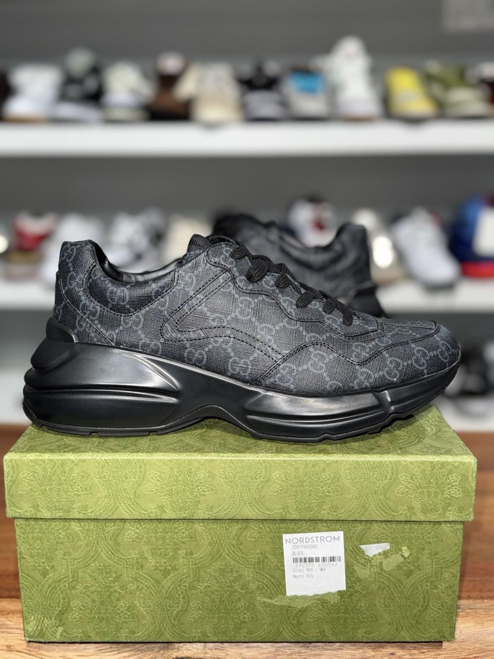 Gucci Rhyton Black GG Supreme Canvas - Brand New, Shoe Size: US M 9, Product Condition: Brand New